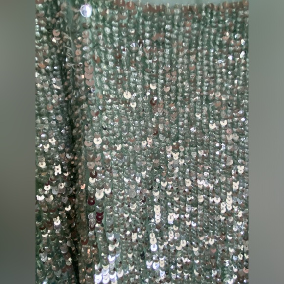Renzo + Kai sequin mesh illusion tank size XS Mint Green - Picture 9 of 13